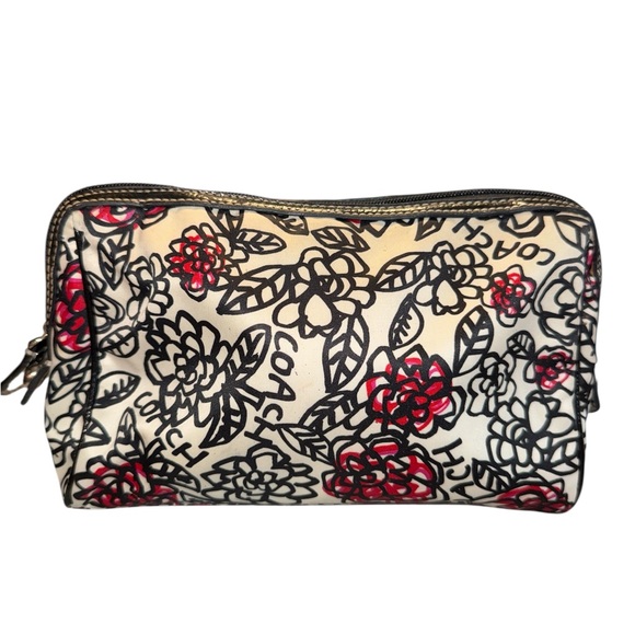 Coach Graffiti Poppy Floral Pouch Make Up Bag - Picture 1 of 5